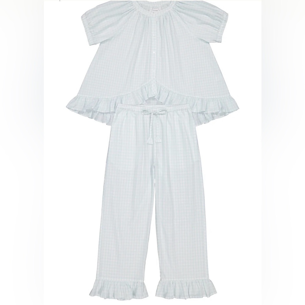 PIYAMA - Sophie Sleep Set - Pants - Cotton - Gingham Pale Blue